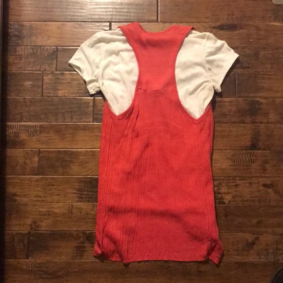 White Shirt and Coral Cardigan - Picture 2 of 5